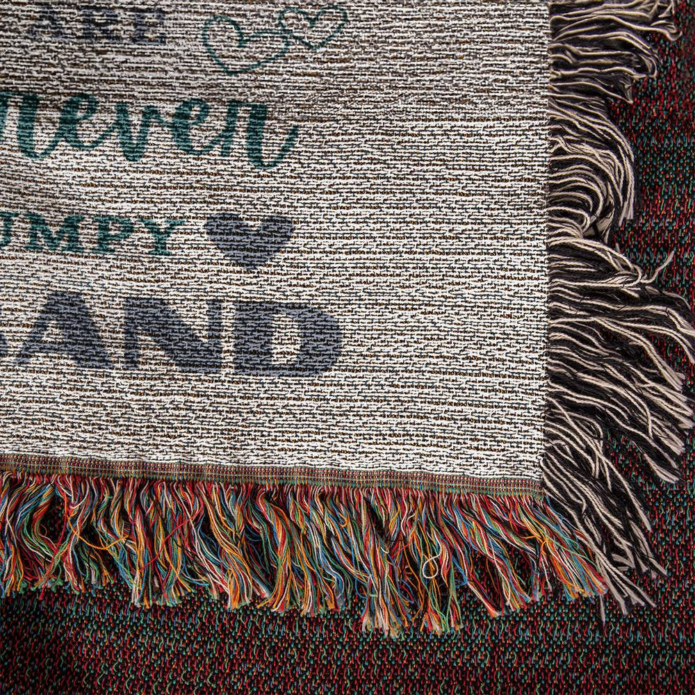 A close up view of the To My Queen Heirloom Woven Blanket to show the artwork and texture.