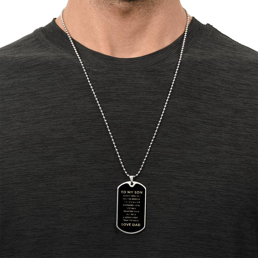 Gift for Son from Dad | Luxury Military Necklace and Dog Tag