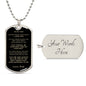To Son From Dad | Keepsake Military Necklace | Custom Engrave on Back