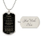 To Daughter From Mom | Keepsake Military Necklace | Custom Engrave on Back