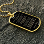 To Son From Dad | Keepsake Military Necklace | Custom Engrave on Back