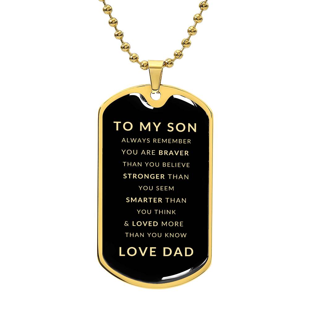 Gift for Son from Dad | Luxury Military Necklace and Dog Tag