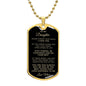 To Daughter From Mom | Keepsake Military Necklace | Custom Engrave on Back