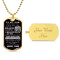 Personalized Gifts For Son| To Son From Dad | Luxury Military Necklace