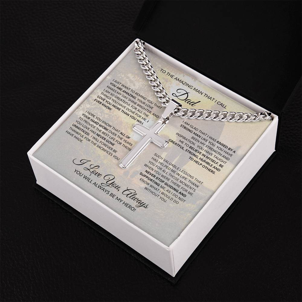 To An Amazing Dad | Cuban Chain with Artisan Cross Necklace