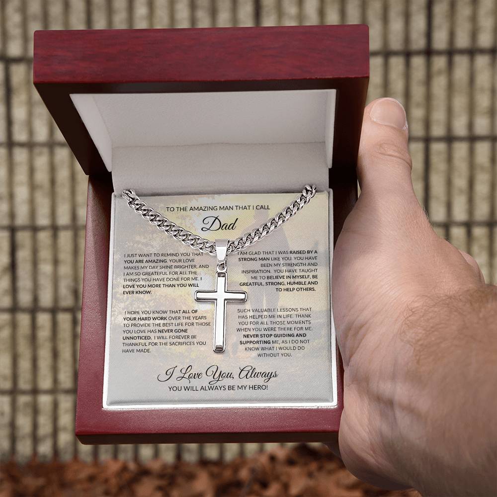 To An Amazing Dad | Cuban Chain with Artisan Cross Necklace