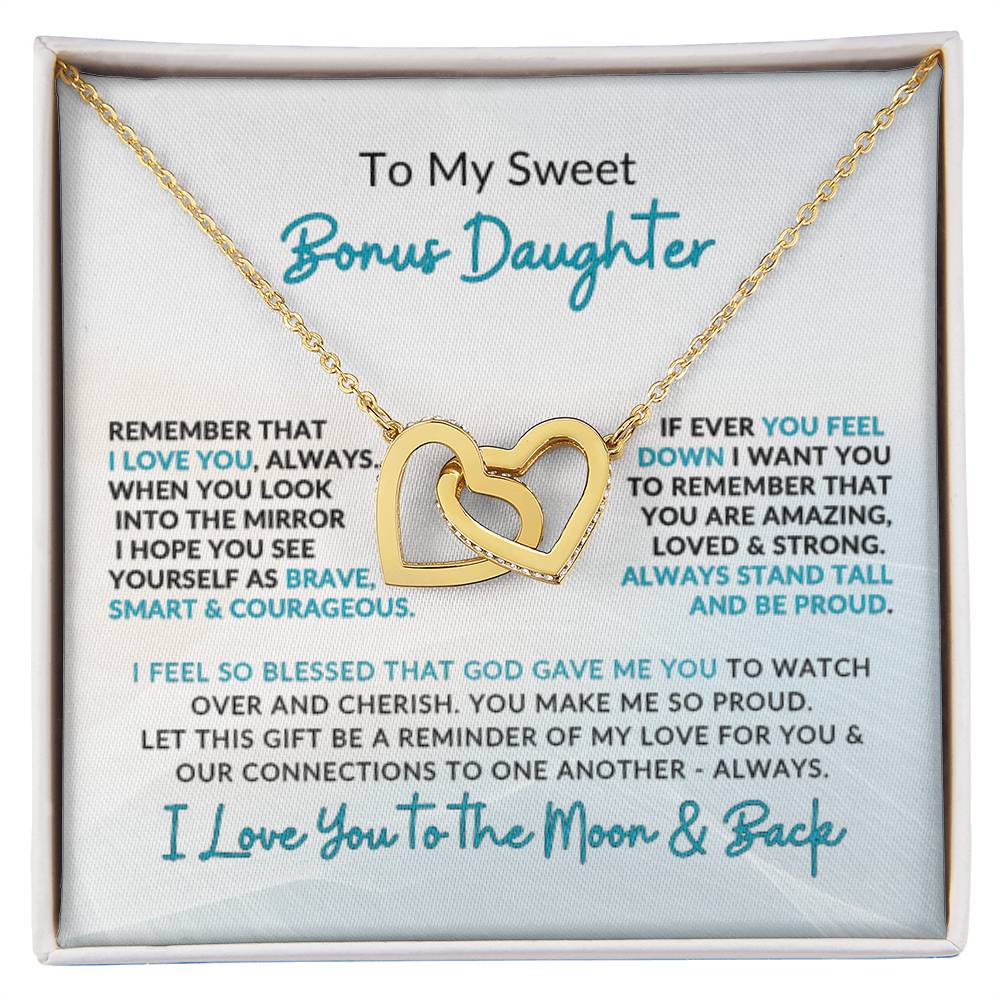Interlocking Hearts | To Bonus Duaghter | I Love You to the Moon & Back