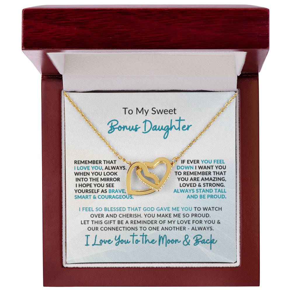 Interlocking Hearts | To Bonus Duaghter | I Love You to the Moon & Back