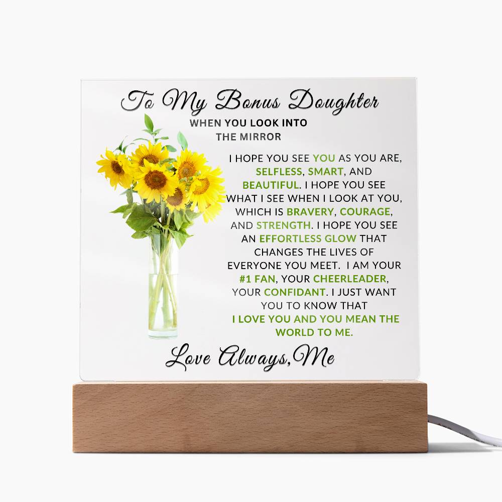 Special Gift For Bonus Daughter I LED Acrylic  Plaque