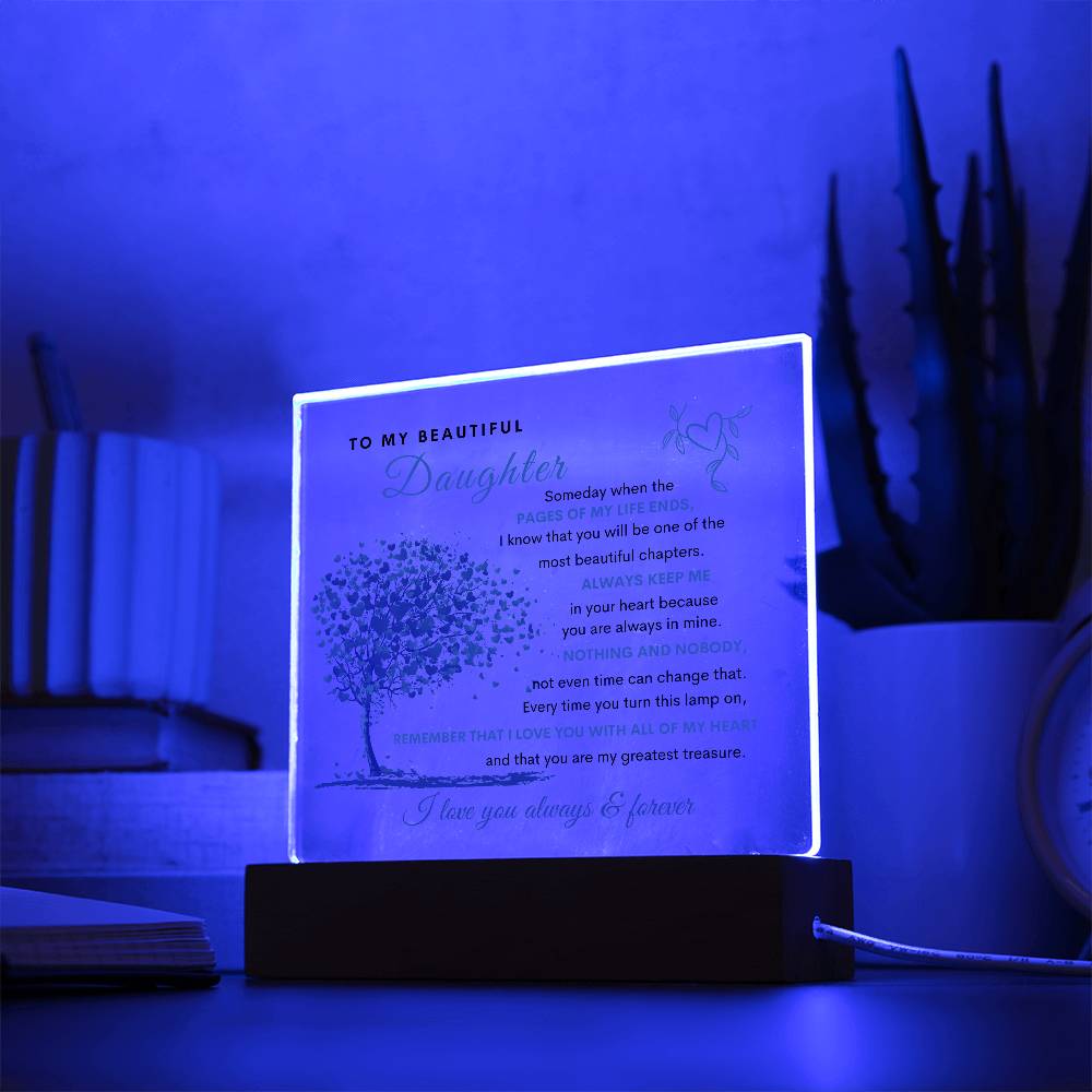To My Beautiful Daughter | LED Acrylic Plaque
