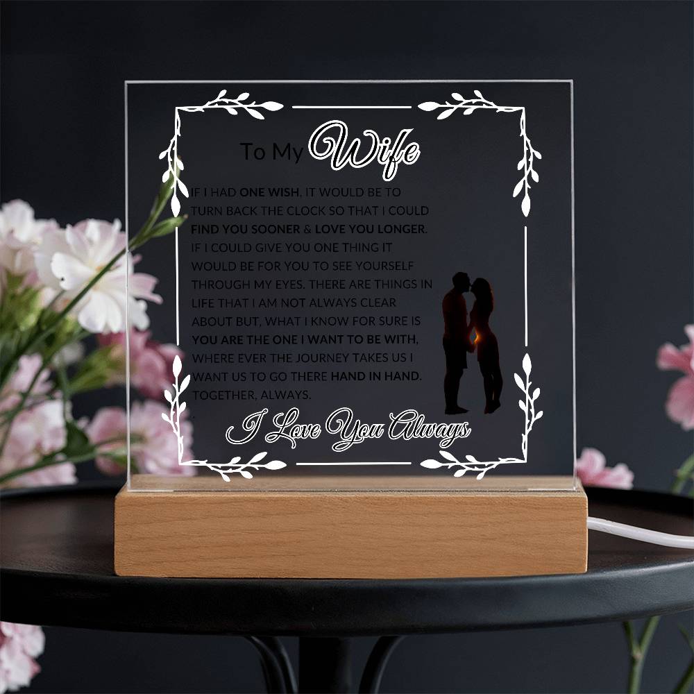 One Wish To My Wife | LED Acrylic Lamp