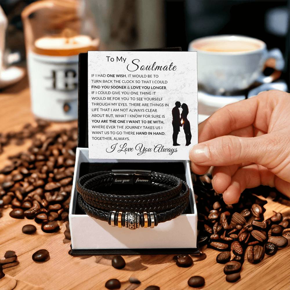 One Wish To My Soulmate |  Men's "Love You Forever" Bracelet