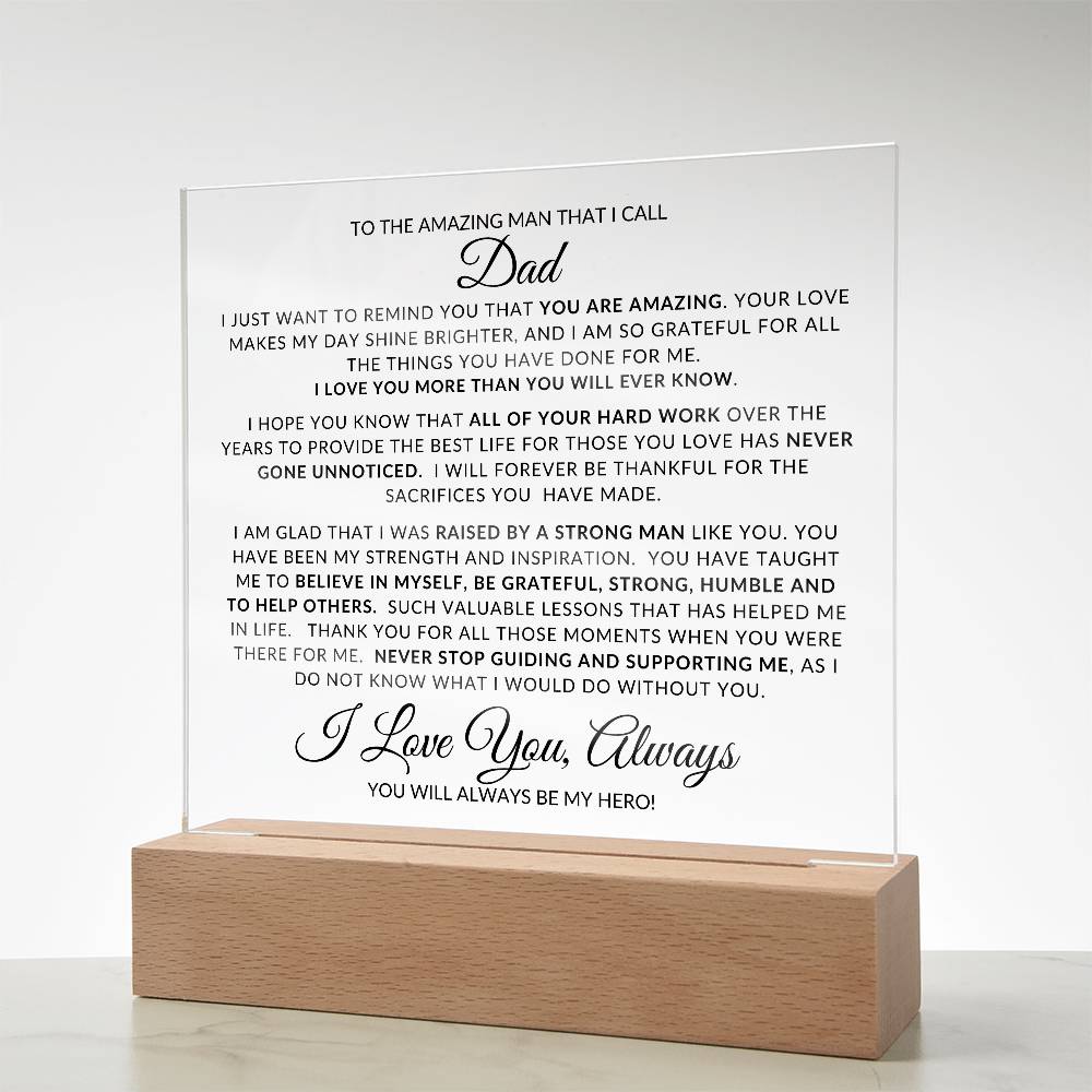 To My Amazing Dad | Acrylic LED Lamp