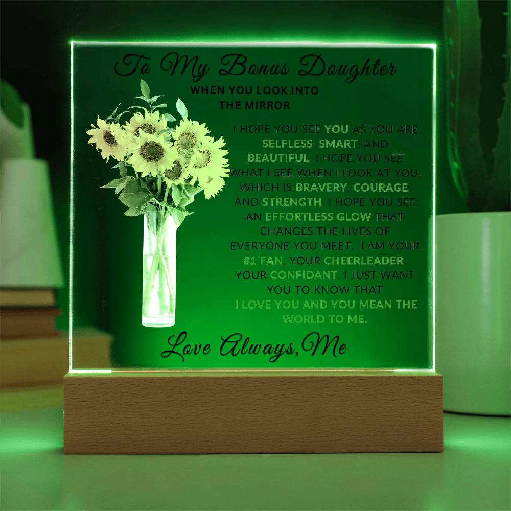 Special Gift For Bonus Daughter I LED Acrylic Plaque