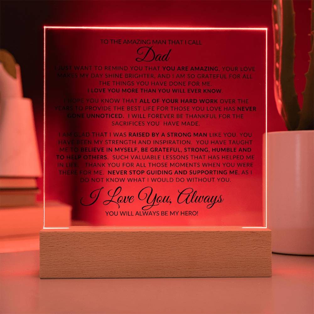To My Amazing Dad | Acrylic LED Lamp