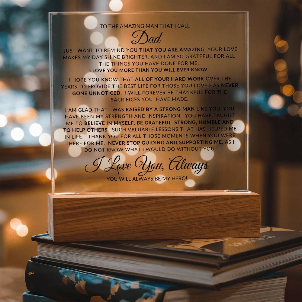 To My Amazing Dad | Acrylic LED Lamp
