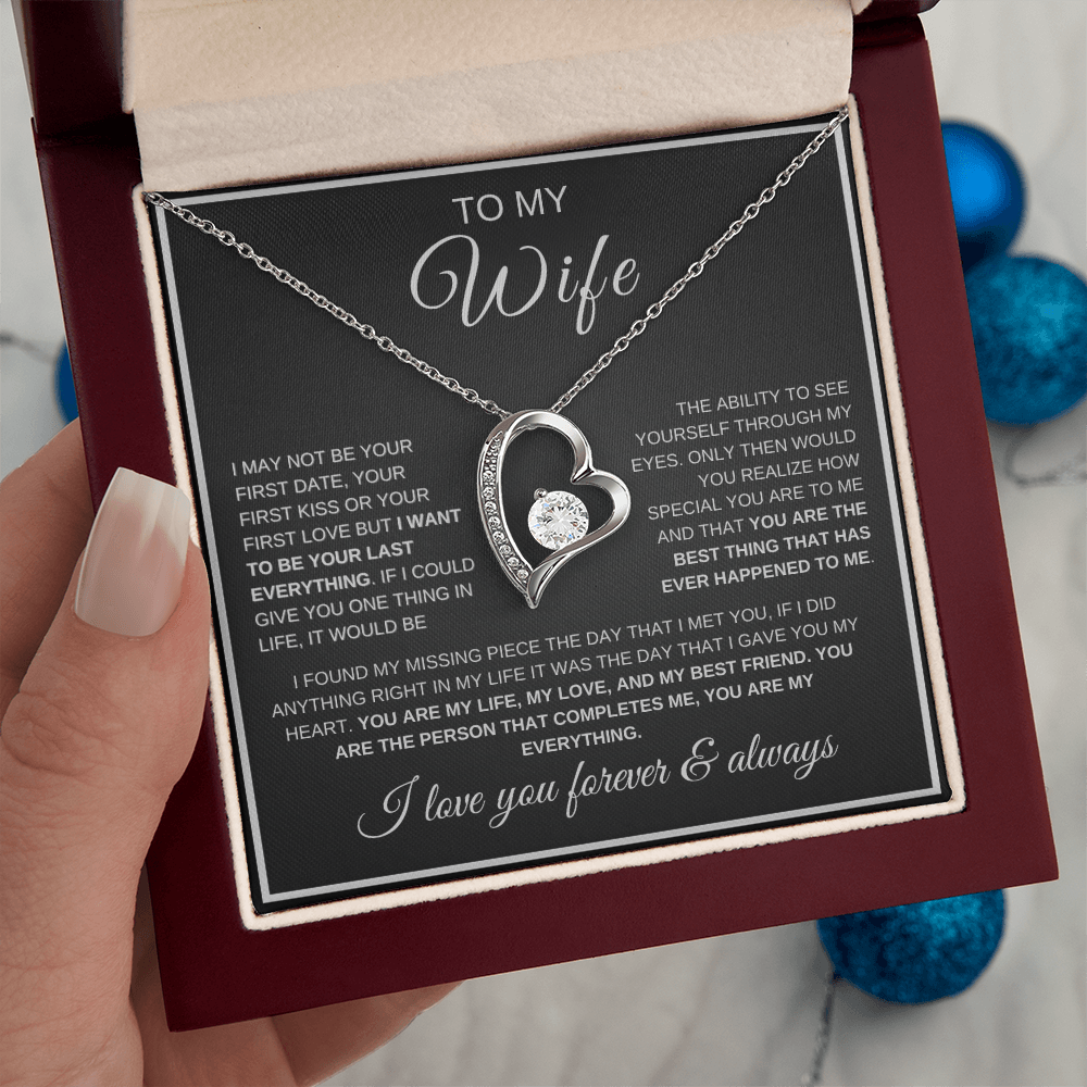 Romantic necklace gift for wife from husband
