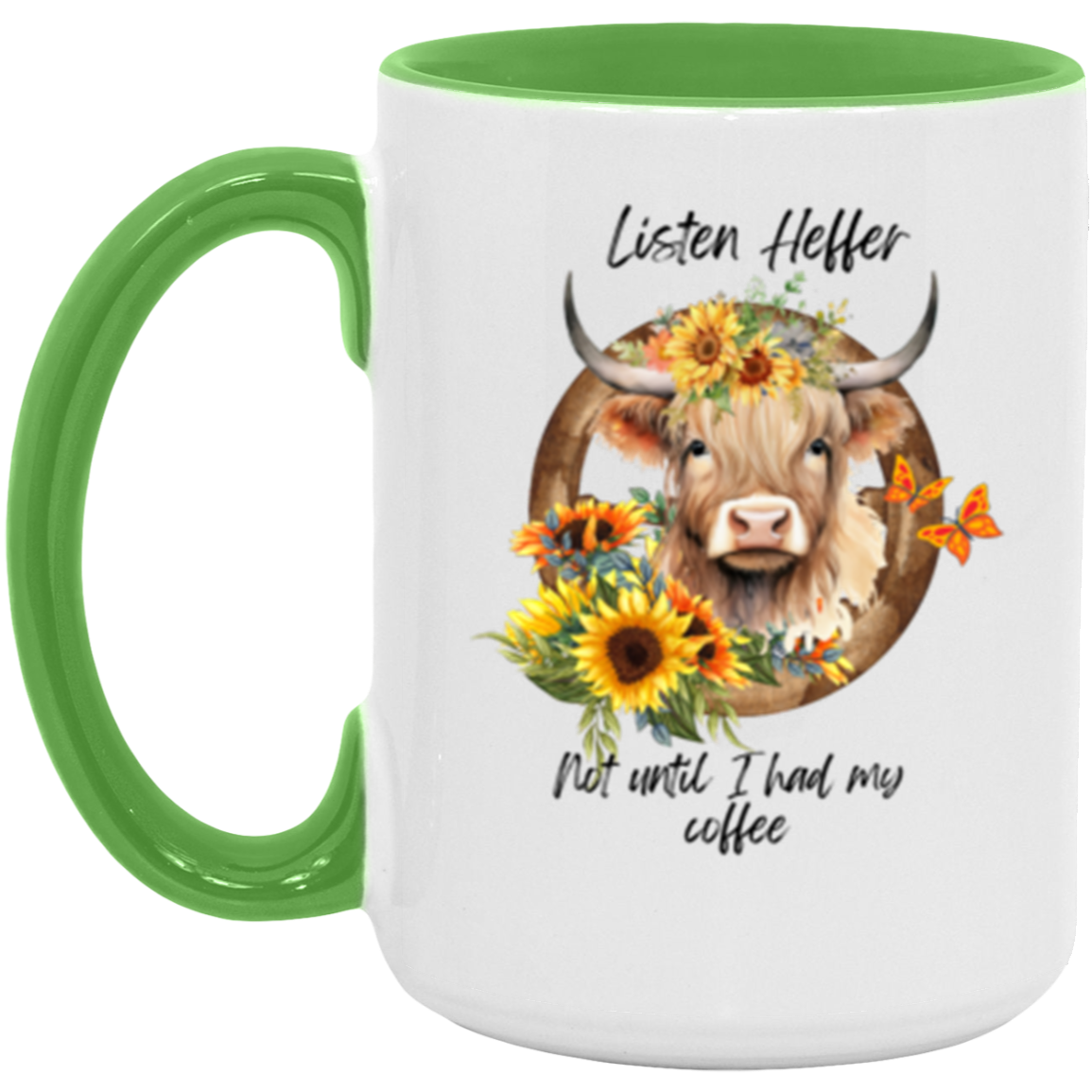 Highland Cow | Listen Heffer | 15oz Accent Mug