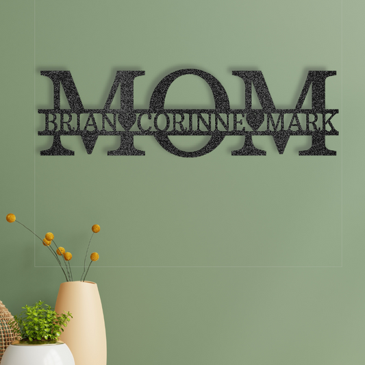 MOM Custom Metal sign - black