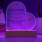Heart acrylic plaque with purple LED light romantic to my love gift
