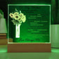 Color changing LED acrylic plaque gift for mom glowing green