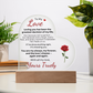 To My Love heart acrylic plaque with LED base romantic gift from yours truely lifestyle scene