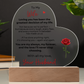 To My Wife Heart Acrylic Plaque close up