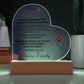 Heart acrylic plaque with white LED light romantic to my love gift