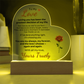 Heart acrylic plaque with yellow LED light romantic to my love gift