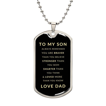 Gift for Son from Dad | Luxury Military Necklace and Dog Tag