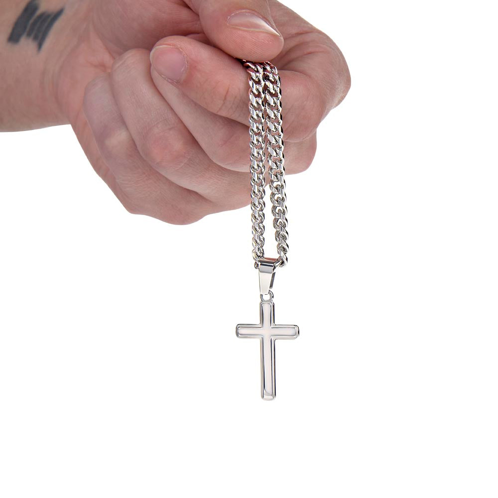 If I Had One Wish | To My Soulmate |  Cuban Chain with Artisan Cross Necklace