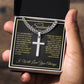 If I Had One Wish | To My Soulmate |  Cuban Chain with Artisan Cross Necklace