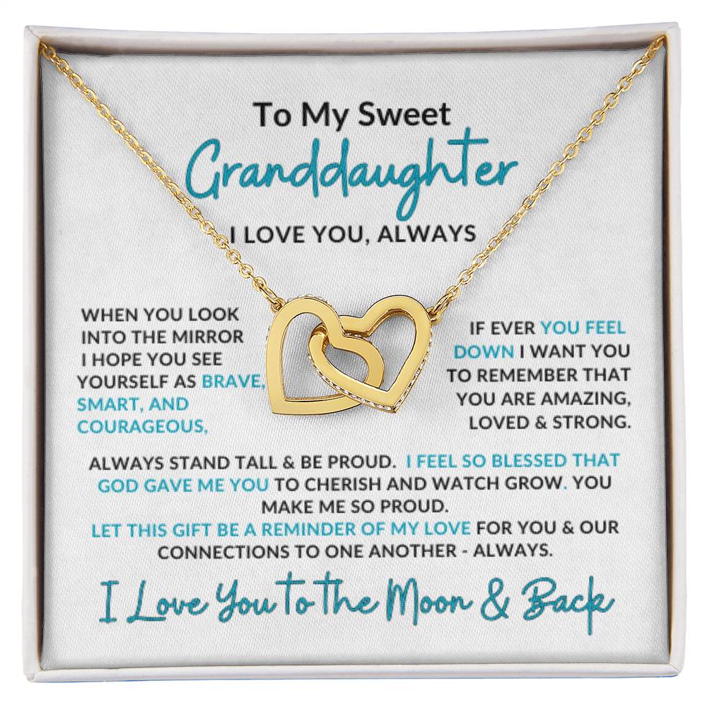 Interlocking Hearts | Special Gift for Granddaughter | To the Moon and Back