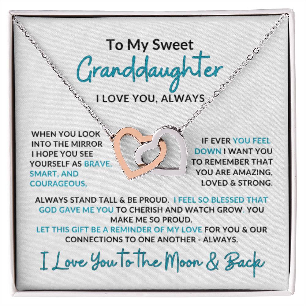 Interlocking Hearts | Special Gift for Granddaughter | To the Moon and Back