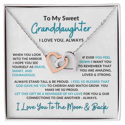Interlocking Hearts | Special Gift for Granddaughter | To the Moon and Back
