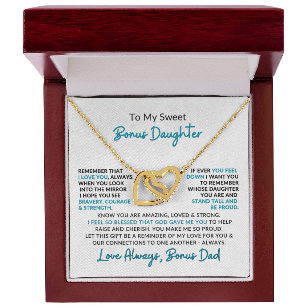 Interlocking Hearts | Speicial Gift for Bonus Daughter for Bonus Dad
