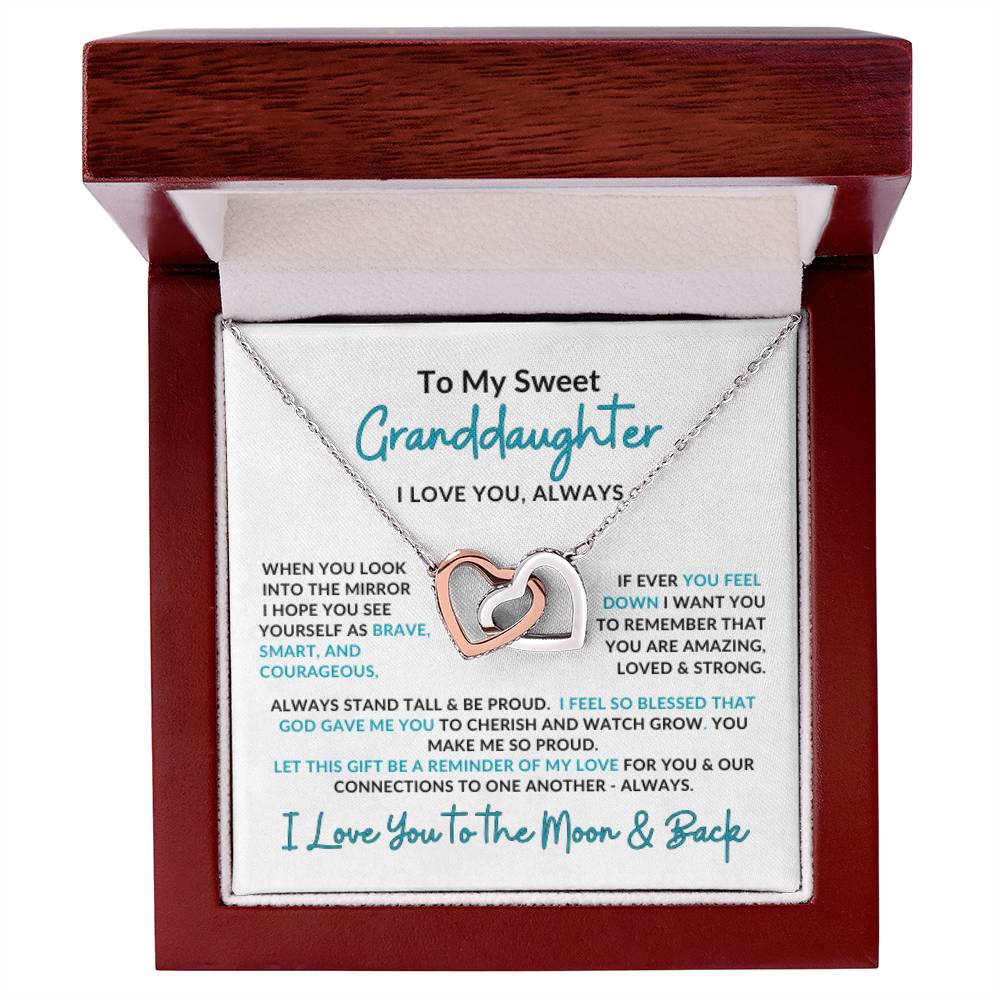 Interlocking Hearts | Special Gift for Granddaughter | To the Moon and Back