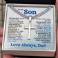 | Special Gift from Dad to Son | I Am Proud of You | Cuban Chain with Artisan Cross Necklace