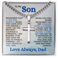 | Special Gift from Dad to Son | I Am Proud of You | Cuban Chain with Artisan Cross Necklace