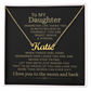 To My Daughter - Custom Name Necklace with Personalized Message Card