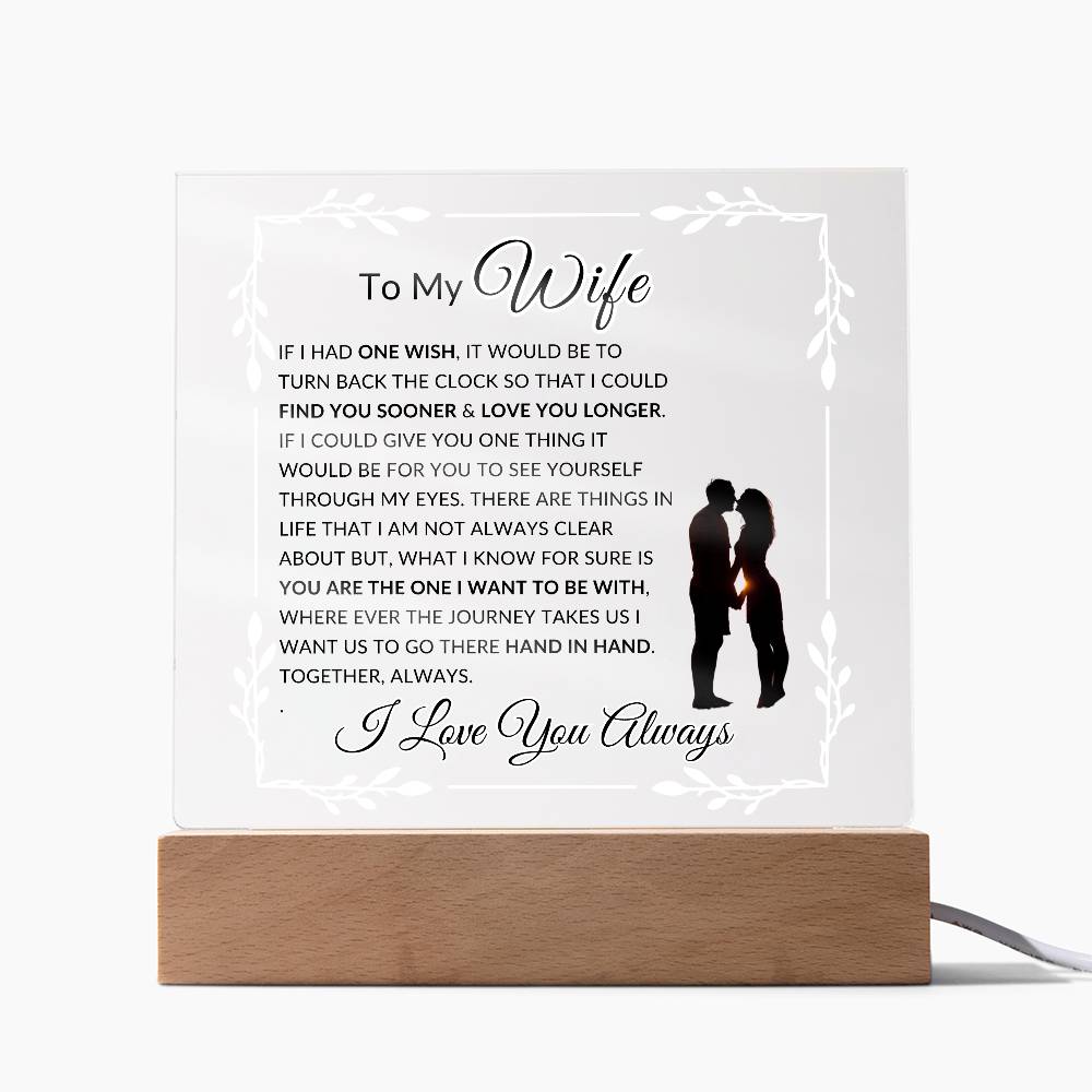 One Wish To My Wife | LED Acrylic Lamp