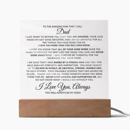 To My Amazing Dad | Acrylic LED Lamp