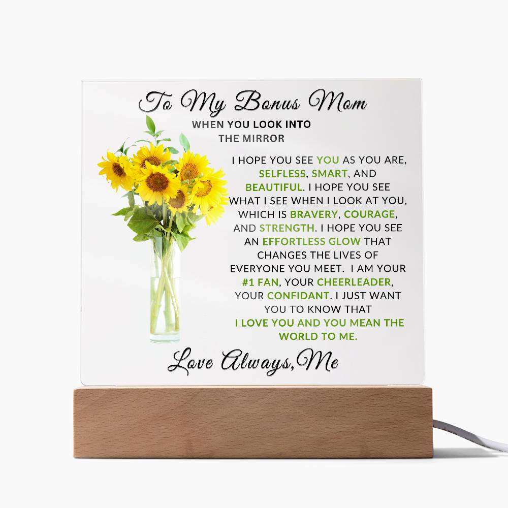 Special Gift For Bonus Mom | LED Acrylic Plaque
