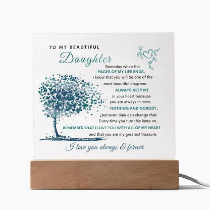 To My Beautiful Daughter | LED Acrylic Plaque