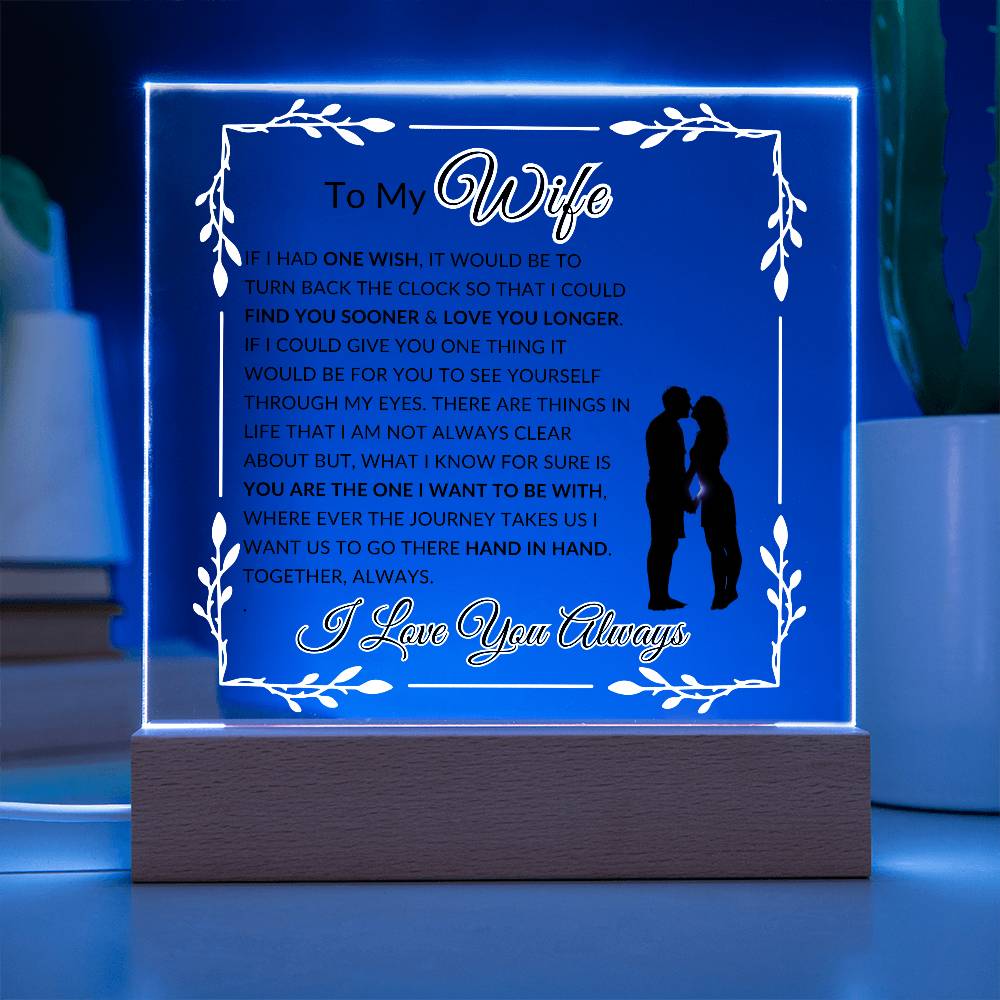 One Wish To My Wife | LED Acrylic Lamp