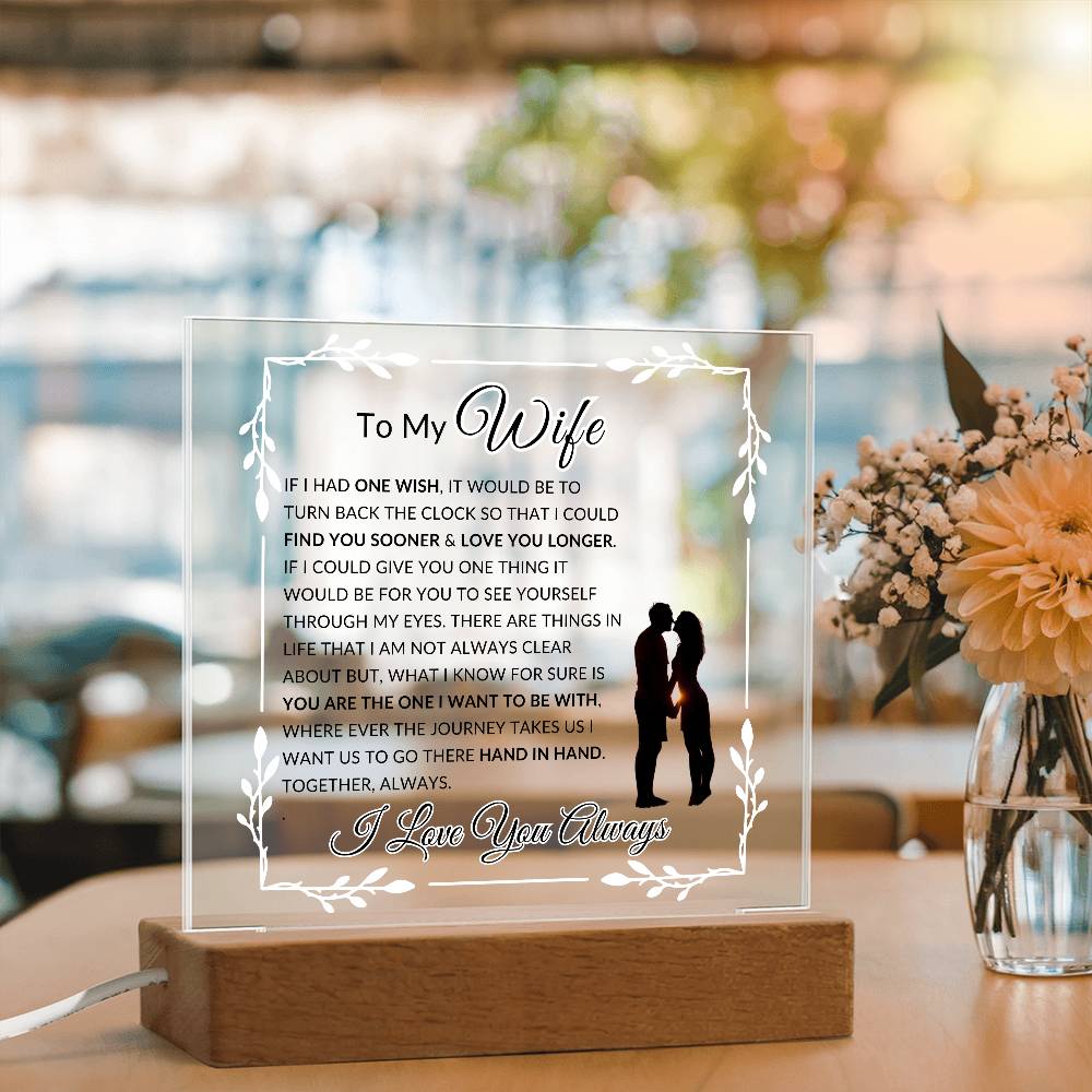 One Wish To My Wife | LED Acrylic Lamp