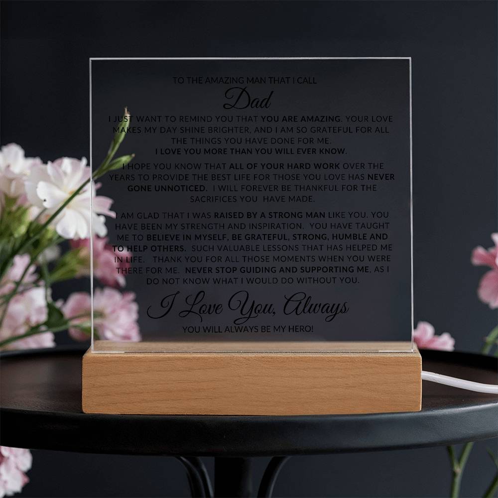 To My Amazing Dad | Acrylic LED Lamp