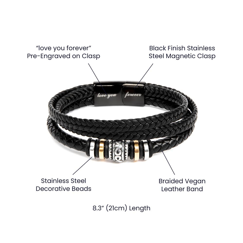 One Wish To My Soulmate |  Men's "Love You Forever" Bracelet