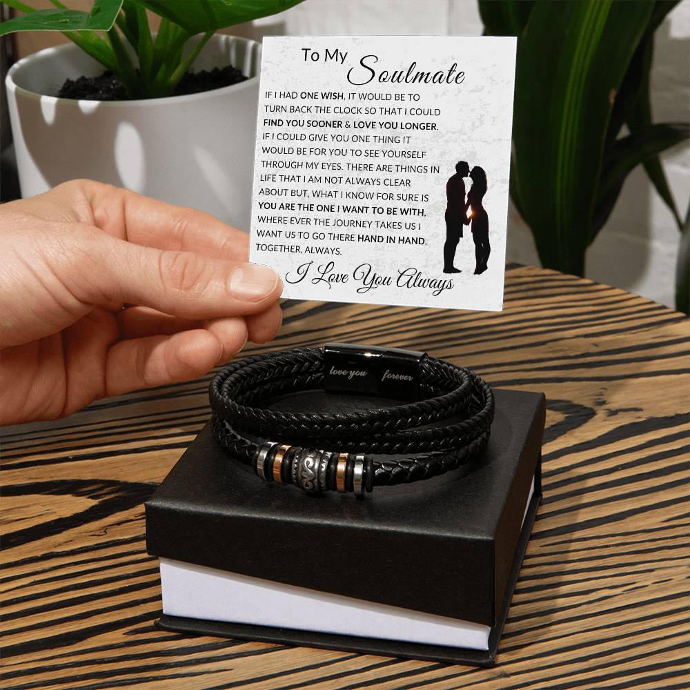 One Wish To My Soulmate |  Men's "Love You Forever" Bracelet