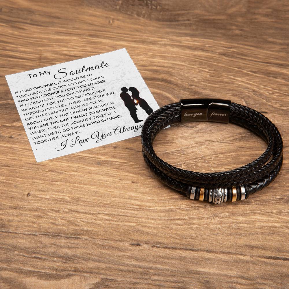 One Wish To My Soulmate |  Men's "Love You Forever" Bracelet